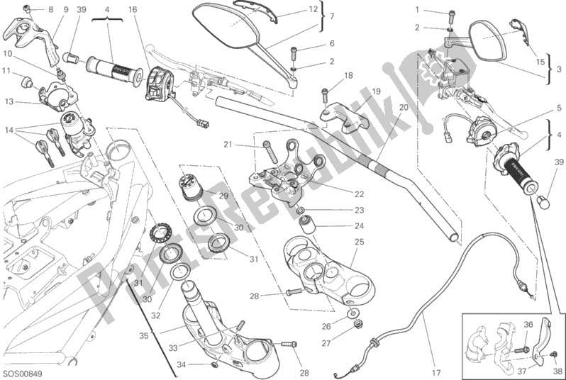 Todas las partes para Manillar Y Controles de Ducati Monster 797 Thailand 2017